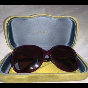 Burgundy Gucci sunglasses